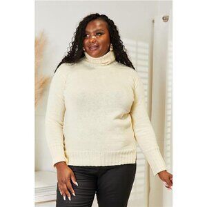 Heimish Full Size Long Sleeve Turtleneck Sweater with Side‎ Slit